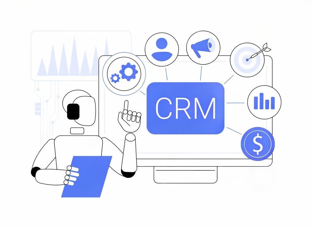 CRM and management tools dashboard showing analytics and customer data