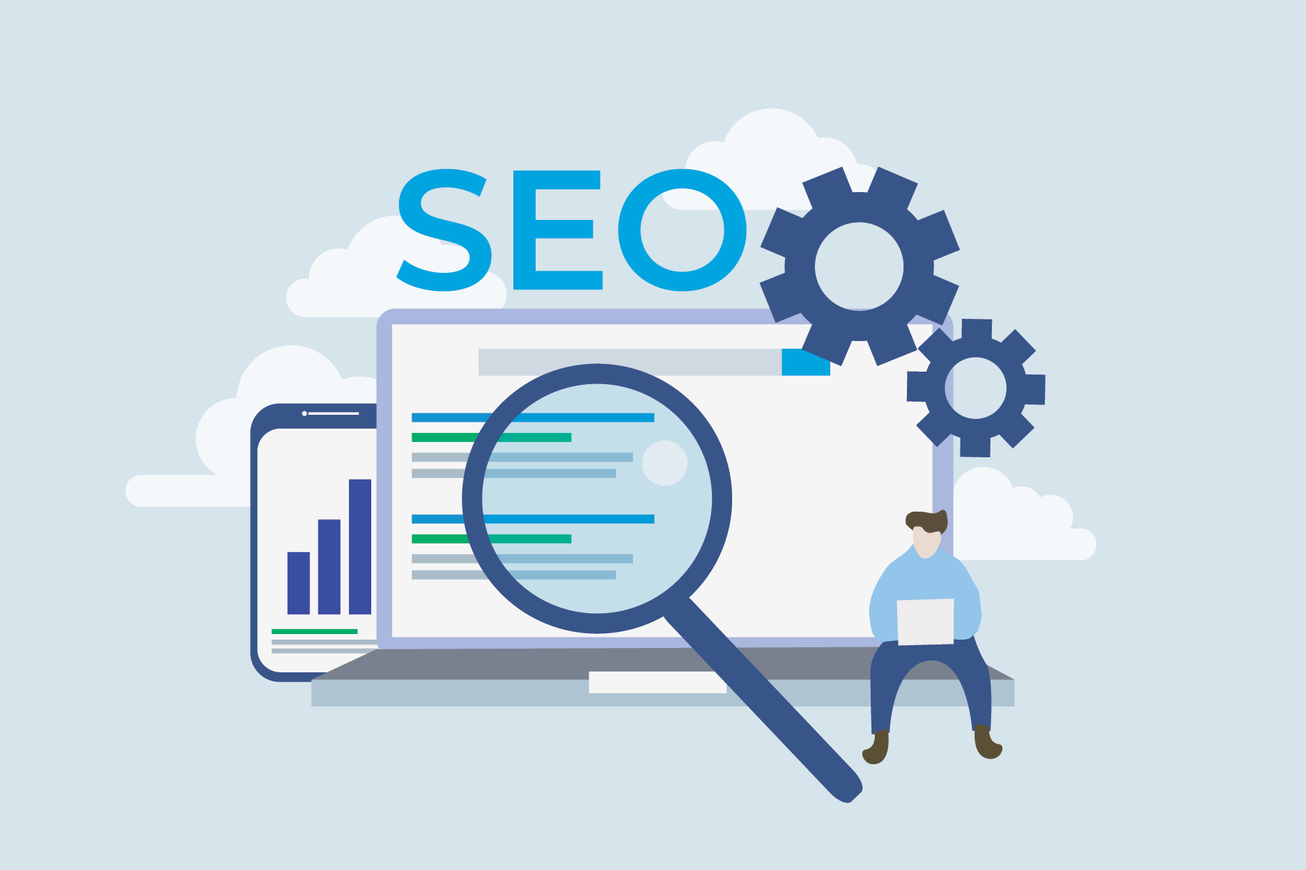 Professional SEO services illustration for Hyderabad