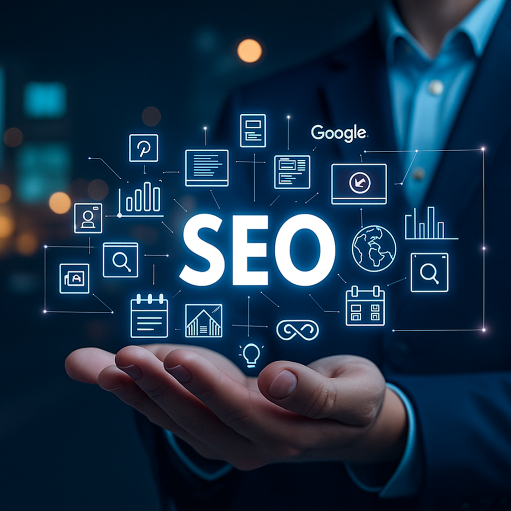 Professional SEO services illustration for Jaipur